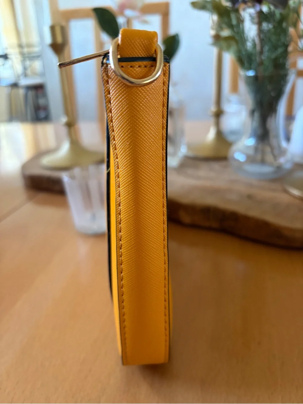 Yellow Zip-Top Crossbody Bag